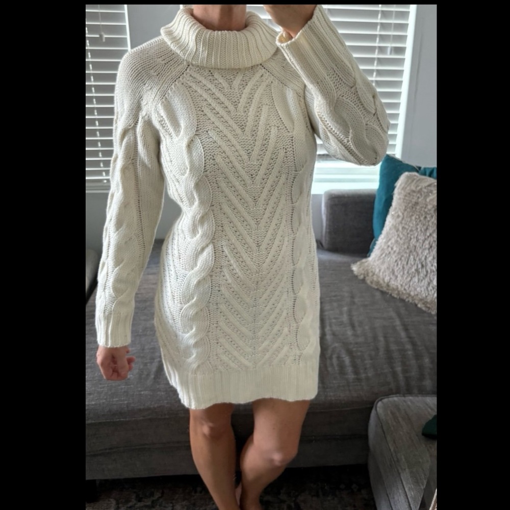 Charlotte Russe cable knit turtleneck sweater dress